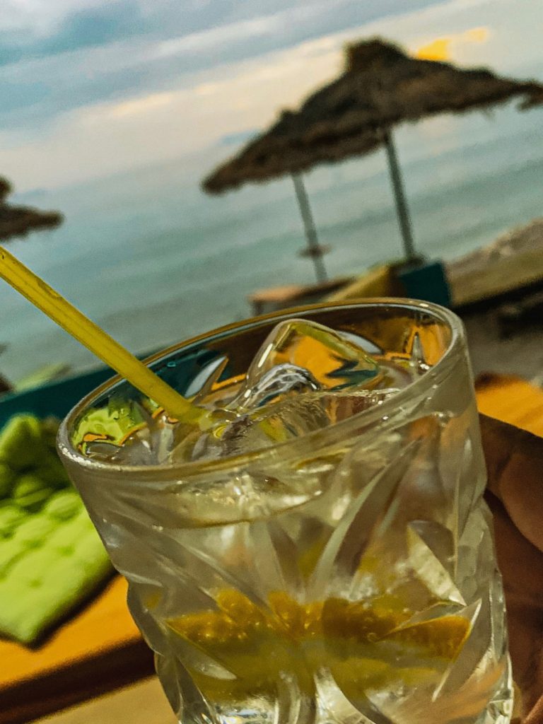 gin and tonic at a perfect beach bar