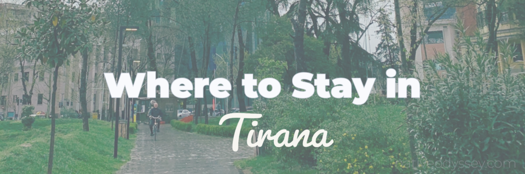 rainy day at rinia park in tirana albania