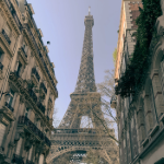 paris france eiffel tower view from side road